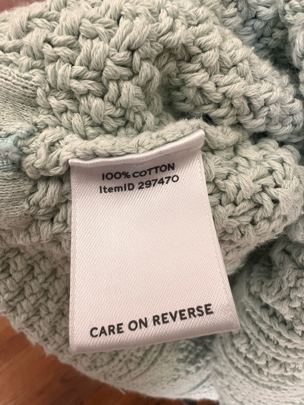 L.L. Bean Cable Knit Crewneck Sweater - Light Mint Green - Picture 6 of 6